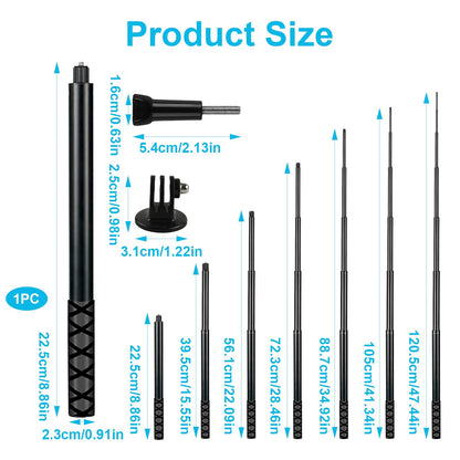 Aluminium extendable pole for wind ribbon mounts. 23.5cm - 120cm.